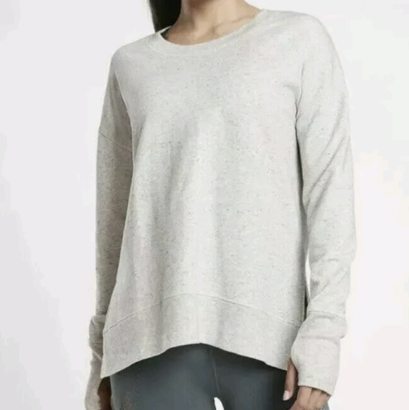 Women's Athleta Balance Crew Neck Pullover Sweatshirt Grey/Multi Size Small EUC - Picture 1 of 10
